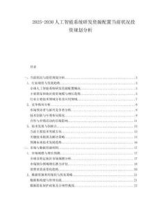 2025-2030人工智能系統(tǒng)研發(fā)資源配置當(dāng)前狀況投資規(guī)劃分析