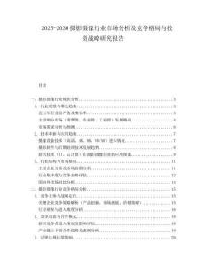 2025-2030攝影攝像行業市場分析及競爭格局與投資戰略研究報告
