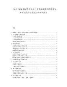 2025-2030挪威海上風電行業市場現狀供給需求分析及投資評估規劃分析研究報告