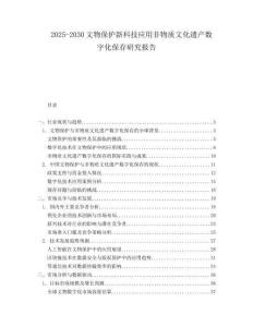 2025-2030文物保護(hù)新科技應(yīng)用非物質(zhì)文化遺產(chǎn)數(shù)字化保存研究報告