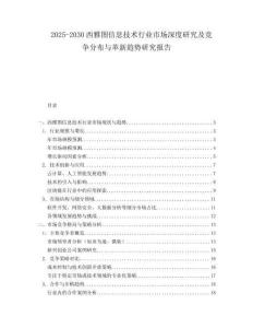 2025-2030西雅圖信息技術行業市場深度研究及競爭分布與革新趨勢研究報告