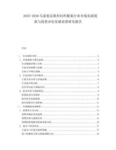 2025-2030烏茲別克斯坦紡織服裝行業市場發展現狀與投資評估發展前景研究報告