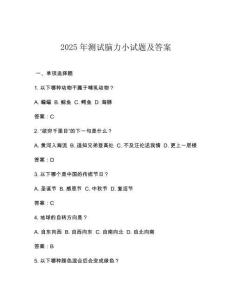 2025年測試腦力小試題及答案