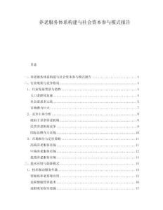 養(yǎng)老服務(wù)體系構(gòu)建與社會資本參與模式報告