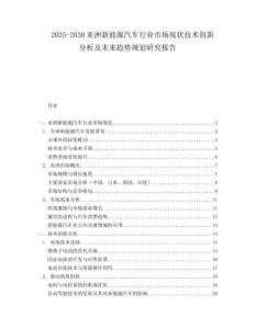 2025-2030亞洲新能源汽車行業市場現狀技術創新分析及未來趨勢規劃研究報告