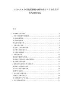 2025-2030中國超低損耗電磁屏蔽材料市場供需平衡與投資分析
