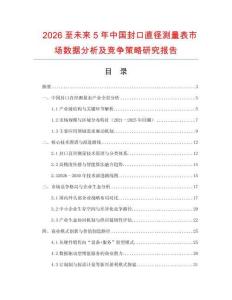 2026至未來5年中國封口直徑測量表市場數(shù)據(jù)分析及競爭策略研究報(bào)告