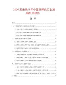 2026及未來5年中國回彈儀行業發展研究報告