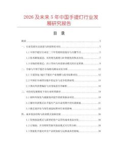 2026及未來5年中國手提燈行業(yè)發(fā)展研究報告