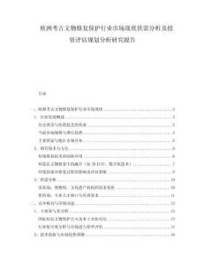 歐洲考古文物修復(fù)保護(hù)行業(yè)市場現(xiàn)狀供需分析及投資評估規(guī)劃分析研究報告