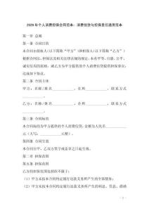 2026年個人消費擔保合同范本：消費信貸與擔保責任通用范本