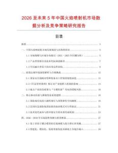 2026至未來(lái)5年中國(guó)火焰噴射機(jī)市場(chǎng)數(shù)據(jù)分析及競(jìng)爭(zhēng)策略研究報(bào)告
