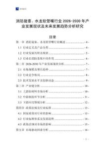 消防旋塞、水龍軟管嘴行業2026-2030年產業發展現狀及未來發展趨勢分析研究