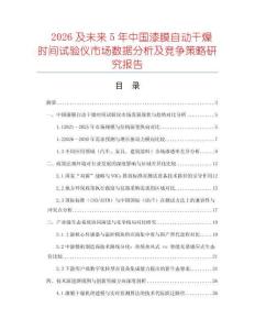 2026及未來5年中國漆膜自動干燥時間試驗儀市場數據分析及競爭策略研究報告