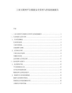 工業互聯網平臺數據安全管理與價值挖掘報告