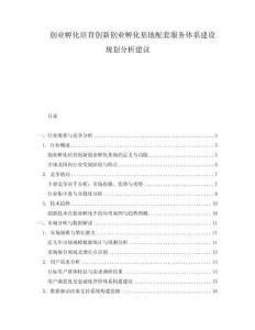 創(chuàng)業(yè)孵化培育創(chuàng)新創(chuàng)業(yè)孵化基地配套服務(wù)體系建設(shè)規(guī)劃分析建議