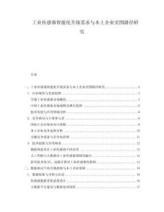 工業傳感器智能化升級需求與本土企業突圍路徑研究