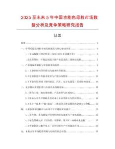 2025至未來(lái)5年中國(guó)功能色母粒市場(chǎng)數(shù)據(jù)分析及競(jìng)爭(zhēng)策略研究報(bào)告