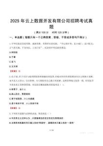2025年云上數據開發有限公司招聘考試真題