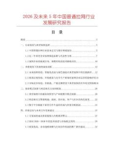 2026及未來5年中國普通拉網行業發展研究報告