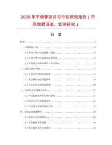 2026年不銹管項目可行性研究報告（市場數據調查、監測研究）