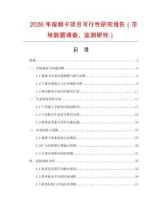 2026年視頻卡項(xiàng)目可行性研究報(bào)告（市場數(shù)據(jù)調(diào)查、監(jiān)測研究）