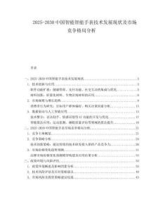 2025-2030中國(guó)智能智能手表技術(shù)發(fā)展現(xiàn)狀及市場(chǎng)競(jìng)爭(zhēng)格局分析