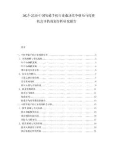 2025-2030中國(guó)智能手機(jī)行業(yè)市場(chǎng)競(jìng)爭(zhēng)格局與投資機(jī)會(huì)評(píng)估規(guī)劃分析研究報(bào)告