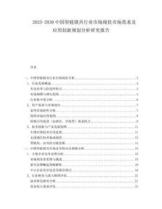 2025-2030中國智能鎖具行業市場現狀市場需求及應用創新規劃分析研究報告