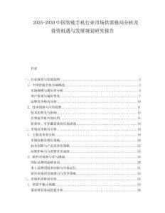 2025-2030中國智能手機行業市場供需格局分析及投資機遇與發展規劃研究報告