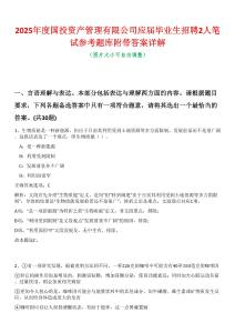 2025年度國(guó)投資產(chǎn)管理有限公司應(yīng)屆畢業(yè)生招聘2人筆試參考題庫(kù)附帶答案詳解