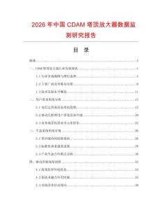 2026年中國CDAM塔頂放大器數(shù)據(jù)監(jiān)測(cè)研究報(bào)告
