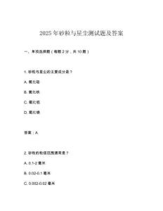 2025年砂粒與星塵測試題及答案