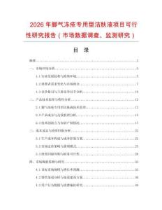2026年腳氣凍瘡專用型潔膚液項目可行性研究報告（市場數據調查、監測研究）