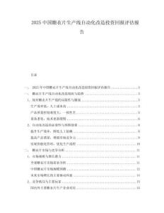2025中國糖衣片生產(chǎn)線自動化改造投資回報評估報告