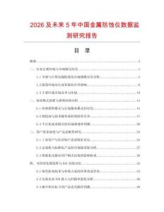 2026及未來5年中國金屬防蝕儀數據監測研究報告