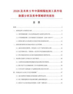 2026及未來5年中國鋼瓶檢測工具市場數(shù)據(jù)分析及競爭策略研究報告