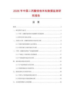 2026年中國二丙酸倍他米松數(shù)據(jù)監(jiān)測研究報告