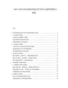 2025-2030家電連鎖賣場運營節(jié)奏與品牌營銷投入規(guī)劃