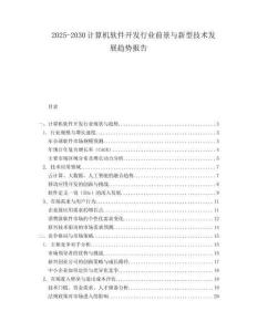 2025-2030計(jì)算機(jī)軟件開發(fā)行業(yè)前景與新型技術(shù)發(fā)展趨勢(shì)報(bào)告