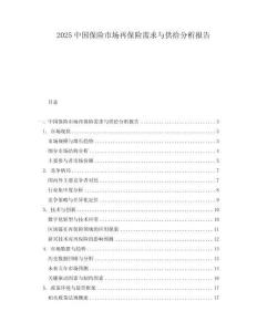 2025中國保險市場再保險需求與供給分析報告