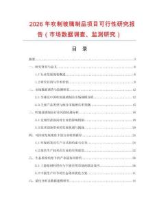 2026年吹制玻璃制品項目可行性研究報告（市場數(shù)據(jù)調(diào)查、監(jiān)測研究）