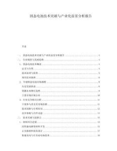 固態(tài)電池技術(shù)突破與產(chǎn)業(yè)化前景分析報告