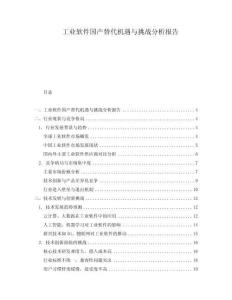 工業(yè)軟件國(guó)產(chǎn)替代機(jī)遇與挑戰(zhàn)分析報(bào)告