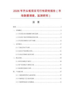 2026年齊頭筆項(xiàng)目可行性研究報(bào)告（市場(chǎng)數(shù)據(jù)調(diào)查、監(jiān)測(cè)研究）