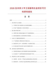 2026及未來5年衛浴裝飾五金項目可行性研究報告