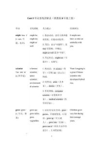 Unit+5+單詞系統講解表-2025-2026學年冀教版英語八年級上冊