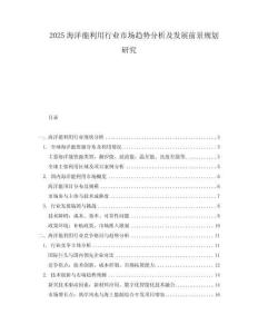 2025海洋能利用行業市場趨勢分析及發展前景規劃研究