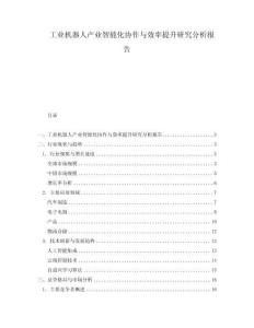 工業(yè)機(jī)器人產(chǎn)業(yè)智能化協(xié)作與效率提升研究分析報(bào)告