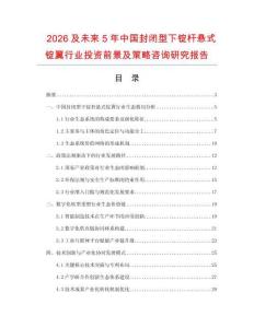 2026及未來5年中國封閉型下錠桿懸式錠翼行業投資前景及策略咨詢研究報告